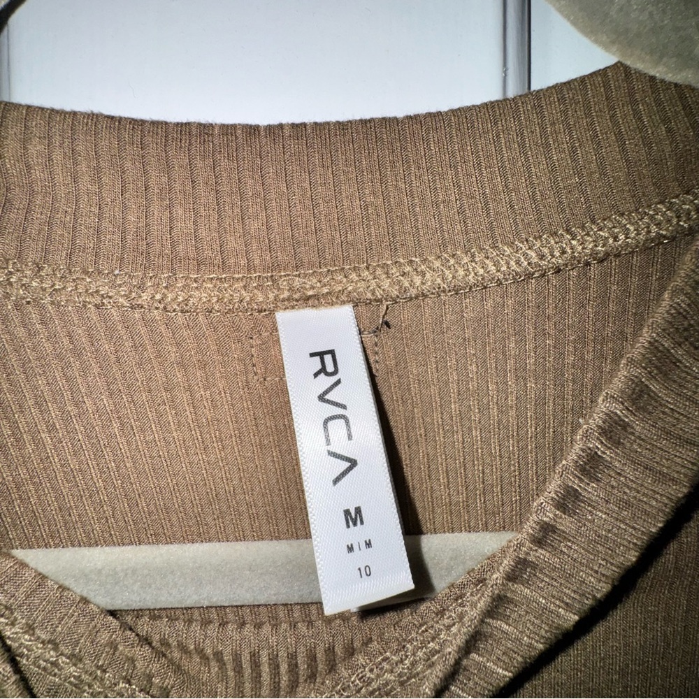 RVCA Lemmon mini dress in vintage green (brown/tan) M - Picture 5 of 12
